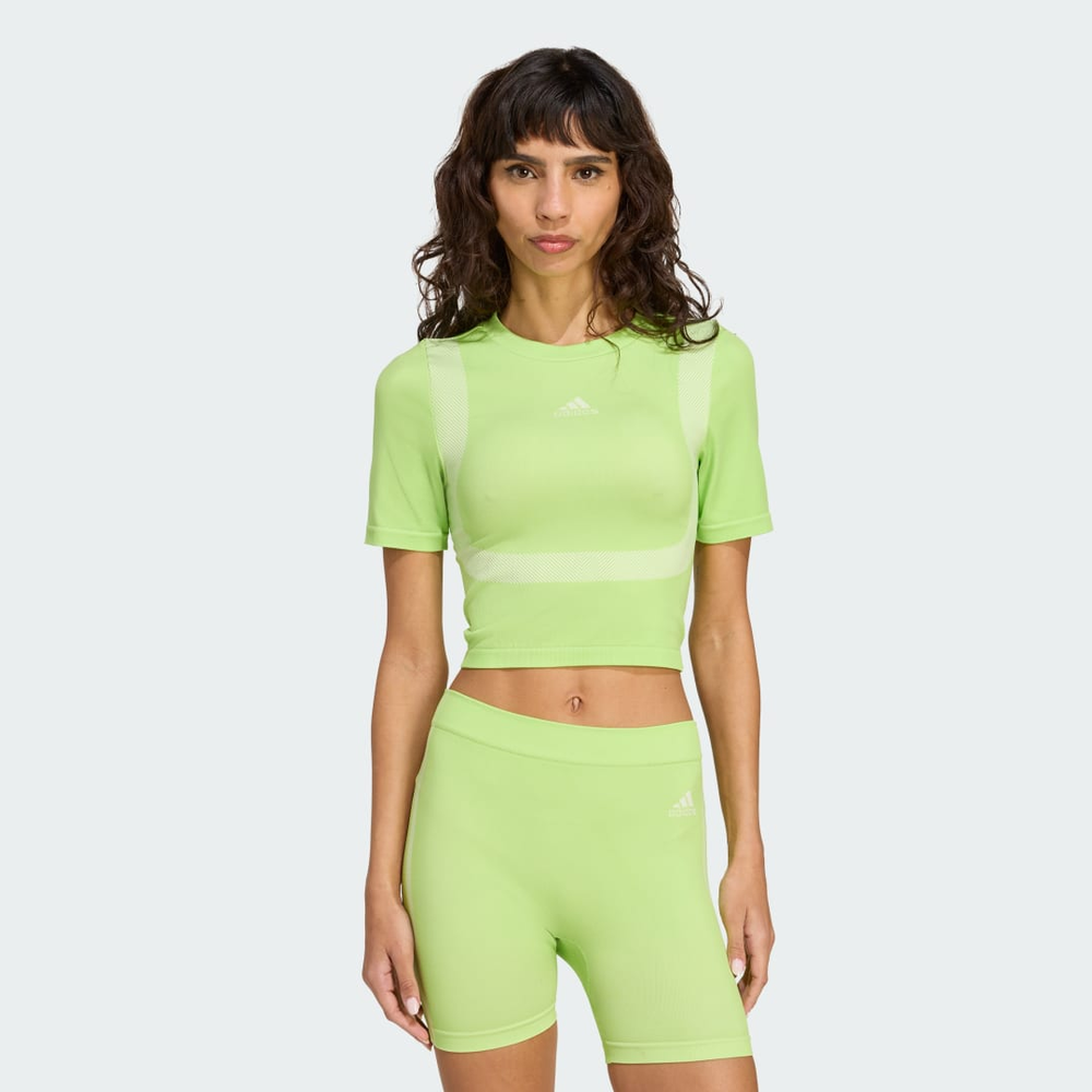 Camiseta Baby Look Techfit sem Costura Mulher adidas Camiseta Baby Look Techfit sem Costura Mulher adidas