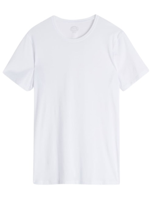 Camiseta De Manga Curta Gola De Algodão Supima Extrafino - Branco Camiseta De Manga Curta Gola De Algodão Supima Extrafino - Branco