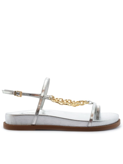Sandália Feminina Papete Chain Ornamental - Prata Sandália Feminina Papete Chain Ornamental - Prata