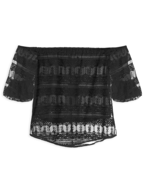Blusa Feminina Ombro a Ombro Eve - Preto Blusa Feminina Ombro a Ombro Eve - Preto