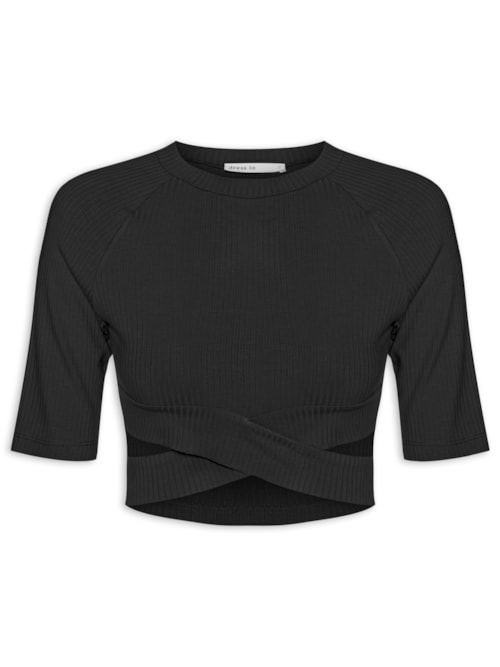 Blusa Feminina Transpasse - Preto Blusa Feminina Transpasse - Preto