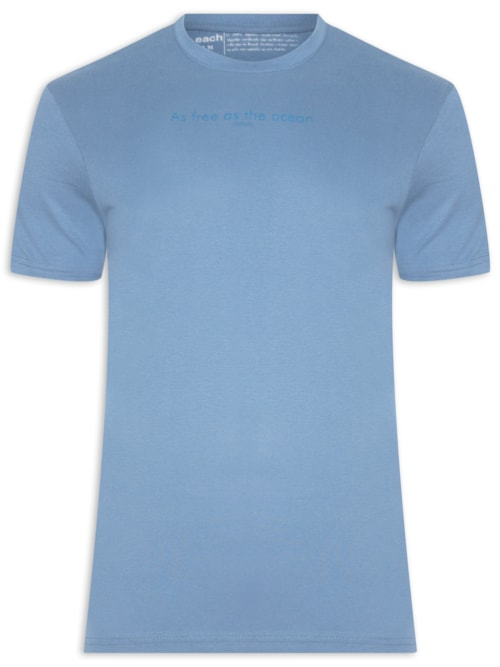 Camiseta Masculina Milagres "As Free As the Ocean" - Azul Camiseta Masculina Milagres "As Free As the Ocean" - Azul