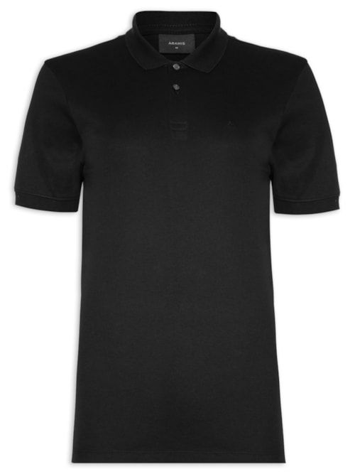 Polo Masculina Interlock Pima - Preto Polo Masculina Interlock Pima - Preto