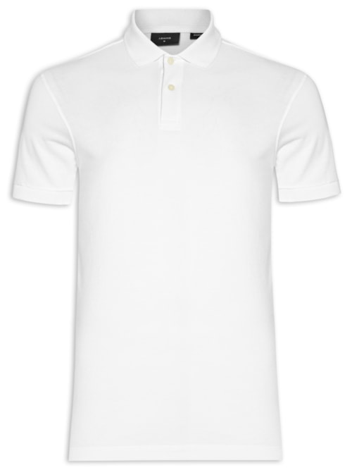 Polo Masculina Básica em Piquet - Branco