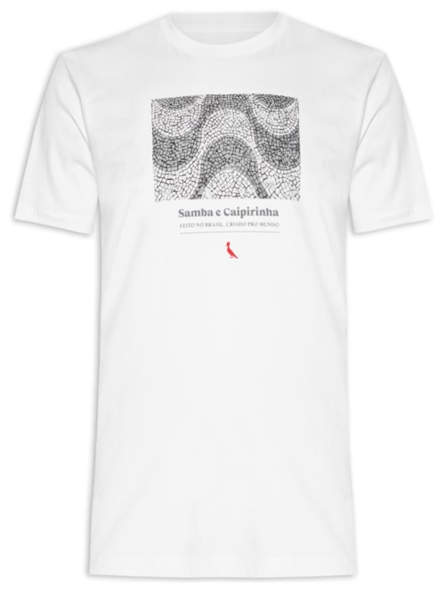Camiseta Masculina Estampada Samba E Caipirinha - Off White Camiseta Masculina Estampada Samba E Caipirinha - Off White