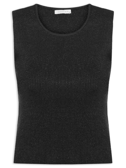 Blusa Feminina Tricot Sem Manga - Preto Blusa Feminina Tricot Sem Manga - Preto