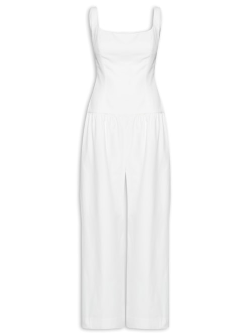 Macacão Feminino Perna Ampla - Off White