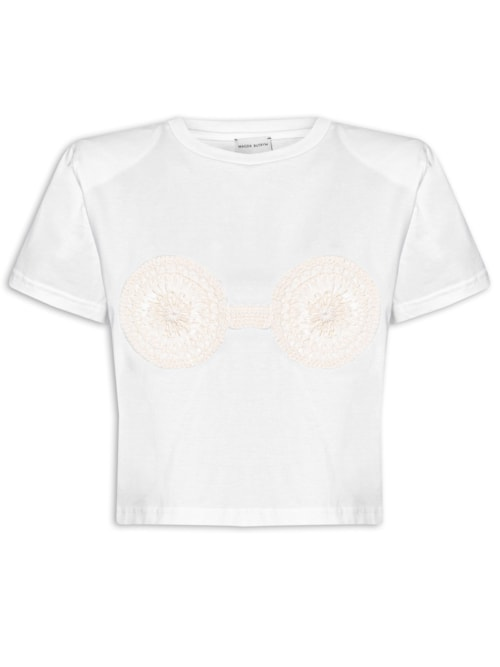 Camiseta Feminina Knitwear - Branco Camiseta Feminina Knitwear - Branco