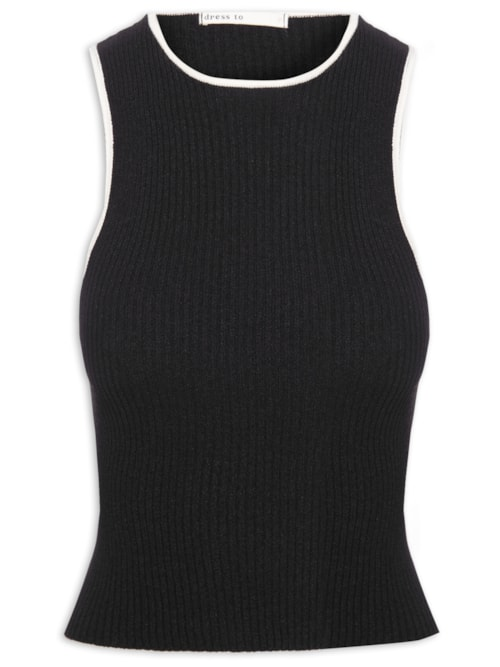 Blusa Feminina Tricot Bicolor - Preto Blusa Feminina Tricot Bicolor - Preto