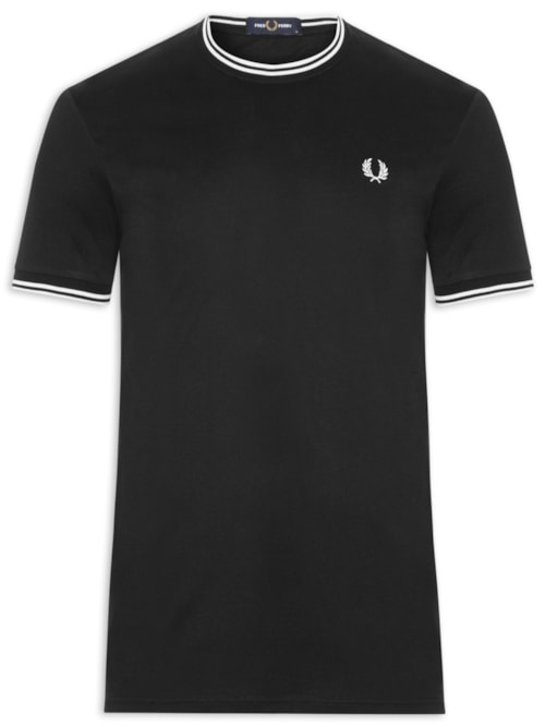 Camiseta Masculina Twin Tipped Regular fit em Algodão - Preto