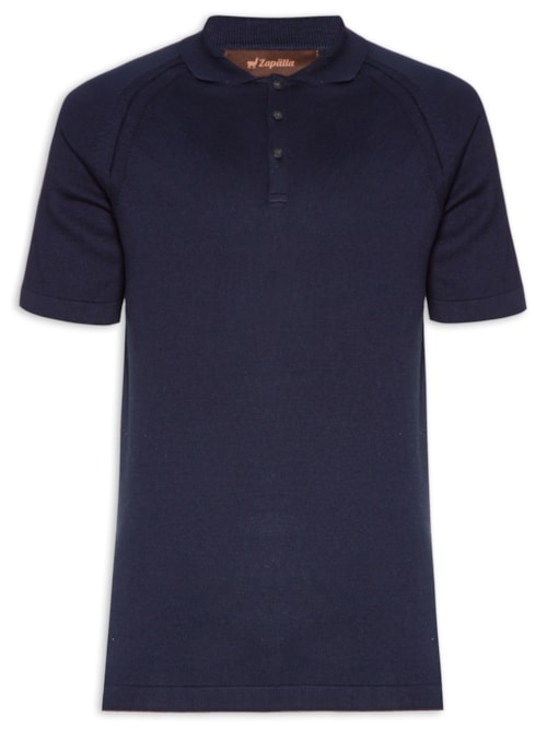 Tricot Masculina Polo Manga Curta - Azul Tricot Masculina Polo Manga Curta - Azul