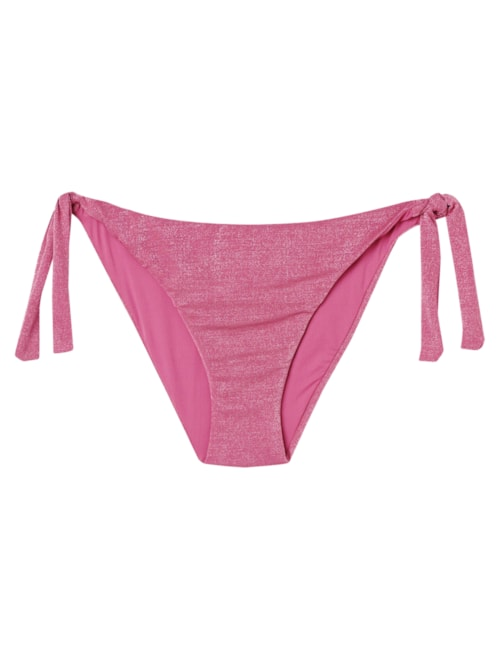 Calcinha De Biquíni Com Laços Golden Gleam - Rosa