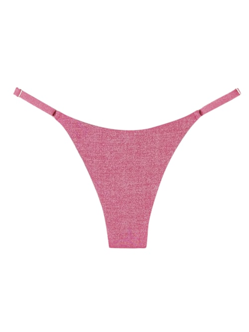 Calcinha De Biquíni Fio Dental Golden Gleam - Rosa Calcinha De Biquíni Fio Dental Golden Gleam - Rosa