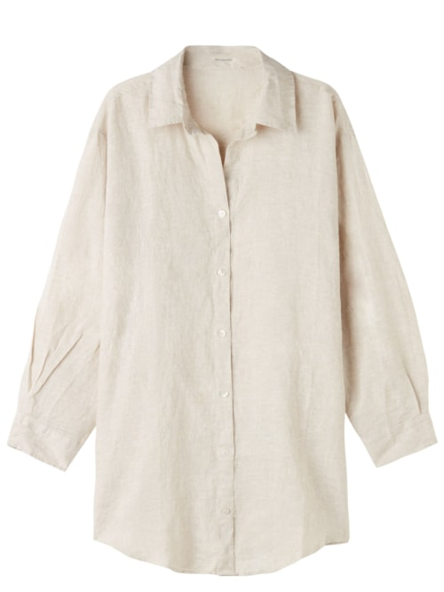 Camisa Em Linho - Bege Camisa Em Linho - Bege