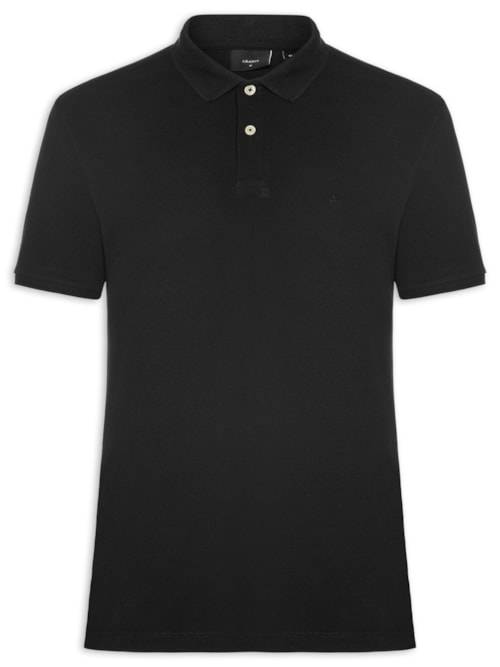 Polo Masculina Básica em Piquet - Preto Polo Masculina Básica em Piquet - Preto
