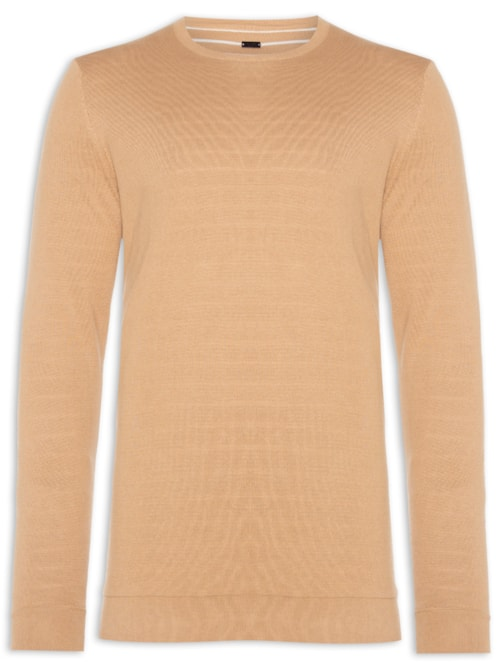 Suéter Masculino Tricot Dupla Face Listra Viena - Marrom Suéter Masculino Tricot Dupla Face Listra Viena - Marrom