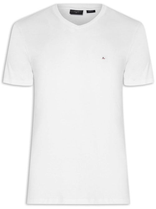 Camiseta Masculina Básica Gola V (PA) - Branco Camiseta Masculina Básica Gola V (PA) - Branco