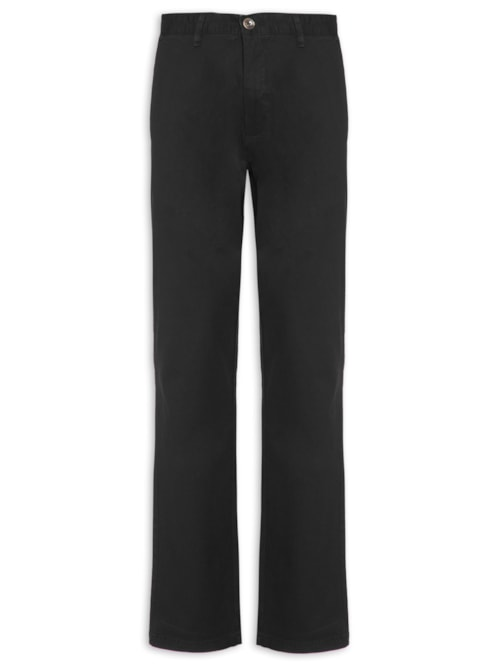 Calça Masculina Em Sarja Reta - Preto
