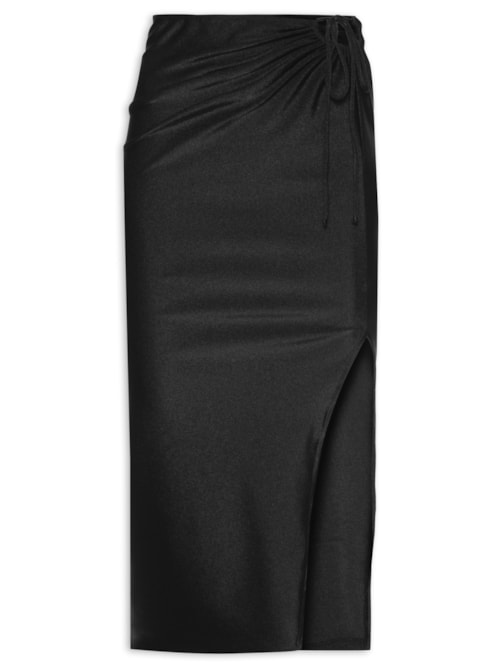Saia Detalhe Franzido Lateral - Preto Saia Detalhe Franzido Lateral - Preto