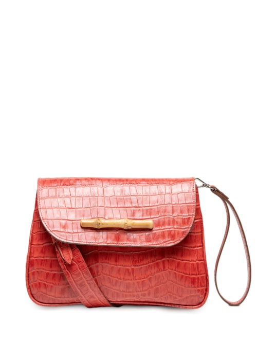 Bolsa Feminina Manuela Croco - Vermelho