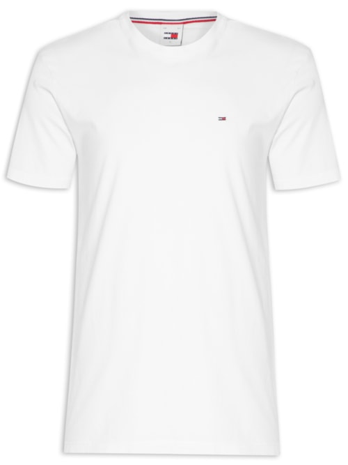 Camiseta Masculina Tjm Slim C Neck Tee - Branco Camiseta Masculina Tjm Slim C Neck Tee - Branco