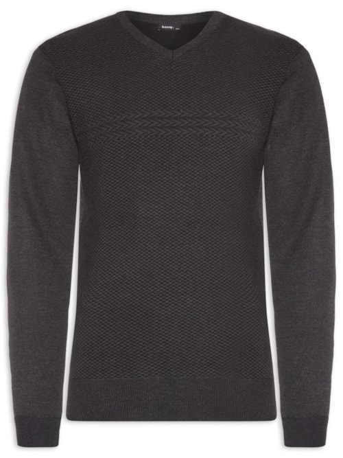Suéter Masculino Com Detalhe - Preto Suéter Masculino Com Detalhe - Preto