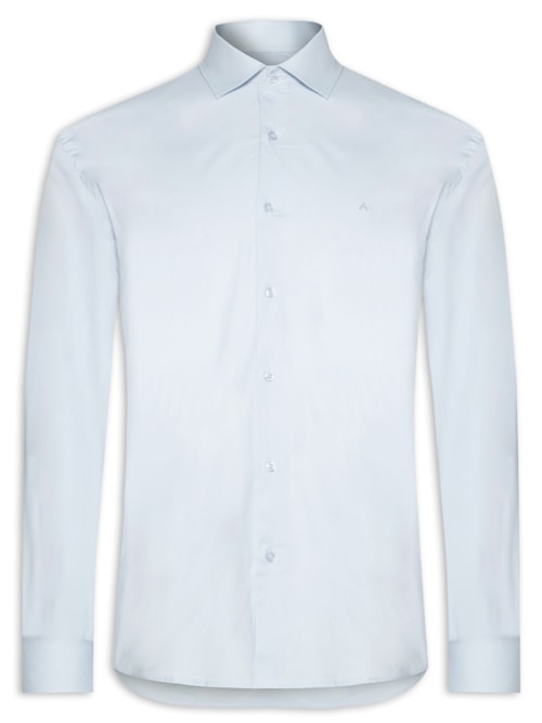 Camisa Masculina Slim Fit Tricoline Stretch - Azul Camisa Masculina Slim Fit Tricoline Stretch - Azul