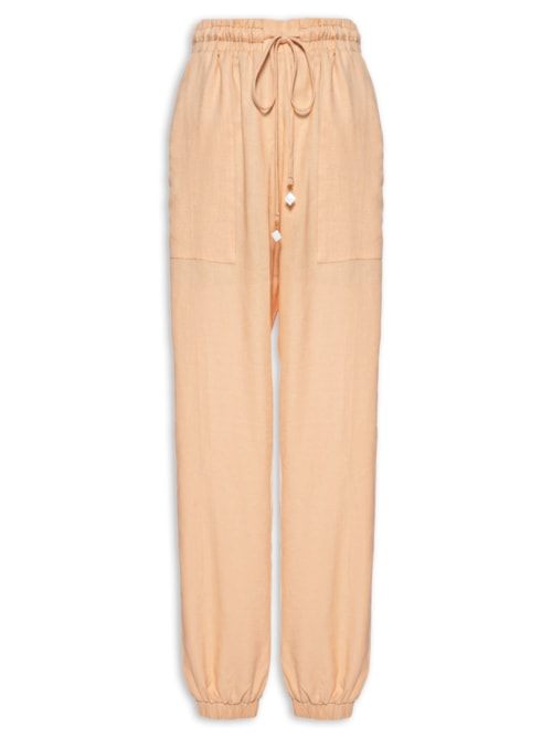 Calça Feminina Cadarço Cintura - Bege