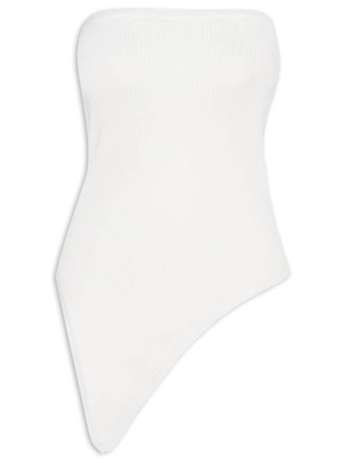 Blusa Feminina Assimétrica Sem manga - Off White
