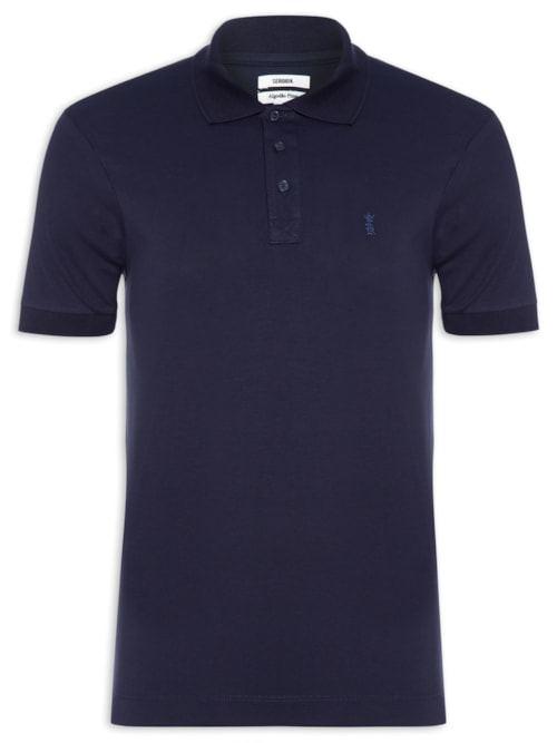 Polo Masculina Algodão Pima - Azul Polo Masculina Algodão Pima - Azul
