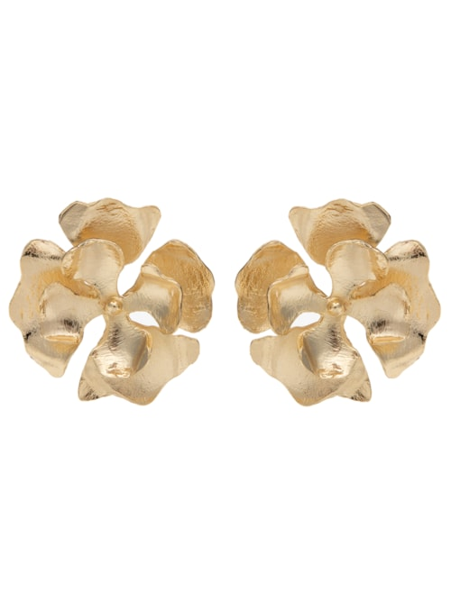 Brinco Feminino Flor Camélia - Dourado