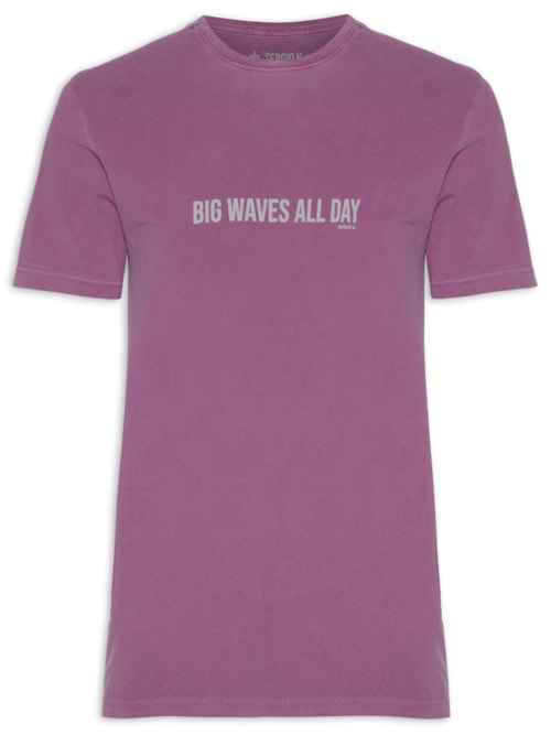 Camiseta Masculina Estampada Big Waves All Day - Roxo Camiseta Masculina Estampada Big Waves All Day - Roxo