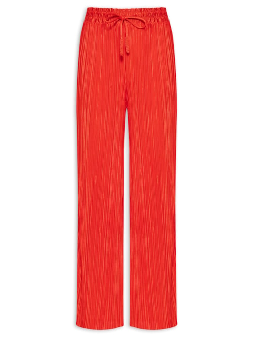 Calça Feminina Plissada - Vermelho
