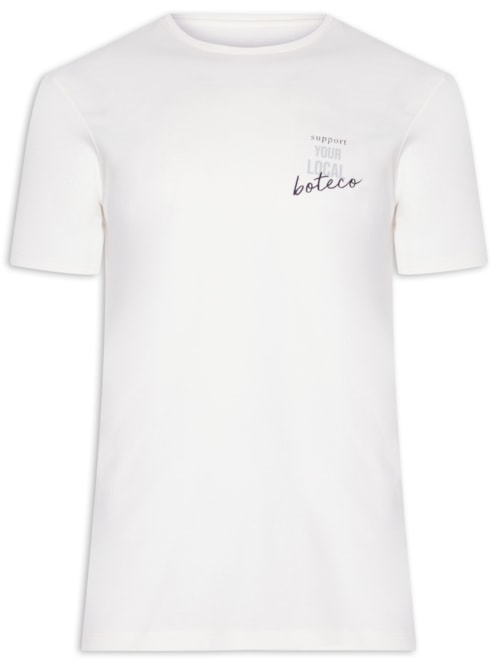 Camiseta Masculina Estampada Local Boteco - Branco Camiseta Masculina Estampada Local Boteco - Branco
