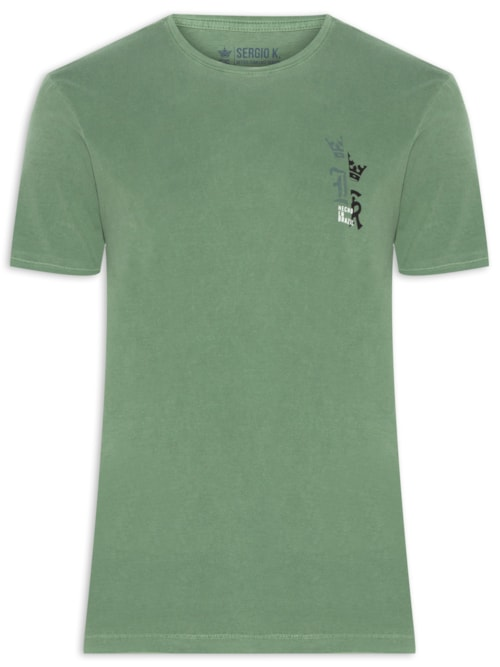 Camiseta Masculina Básica De Algodão Gola Careca - Verde Camiseta Masculina Básica De Algodão Gola Careca - Verde