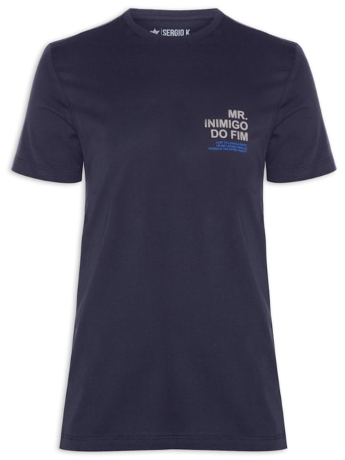 Camiseta Masculina Estampada Mr. Inimigo Do Fim - Azul