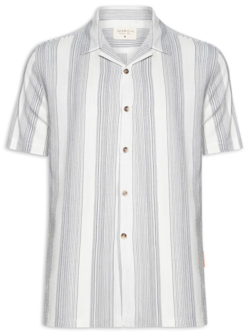 Camisa Masculina Summer Listrada 3 - Branco Camisa Masculina Summer Listrada 3 - Branco