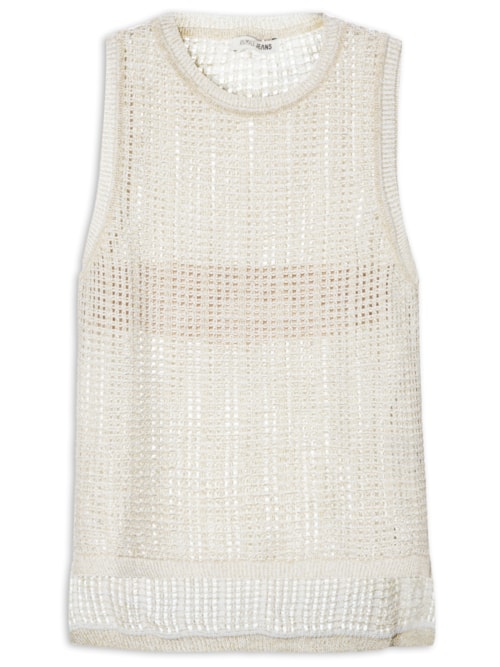 Regata Tricot Fendas Lurex - Dourado Regata Tricot Fendas Lurex - Dourado