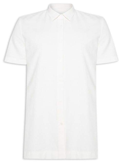 Camisa Masculina Cotton Weave Manga Curta - Off White Camisa Masculina Cotton Weave Manga Curta - Off White