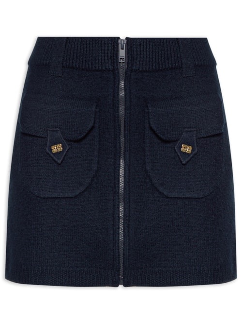 Saia Boiled Wool - Azul