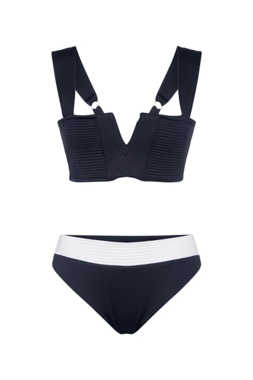 Top biquíni Reto V Contour Preto Top biquíni Reto V Contour Preto