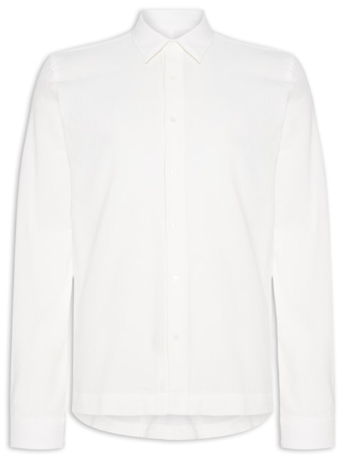 Camisa Masculina PJ Cotton Texture Manga Longa - Off White Camisa Masculina PJ Cotton Texture Manga Longa - Off White
