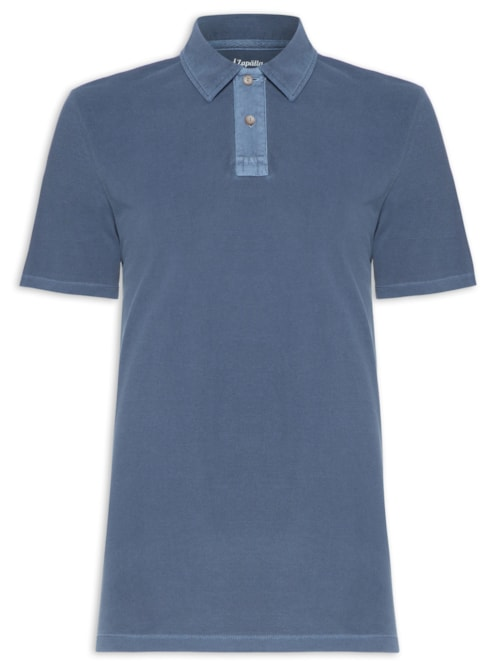 Polo Masculina Piquet Stone - Azul Polo Masculina Piquet Stone - Azul