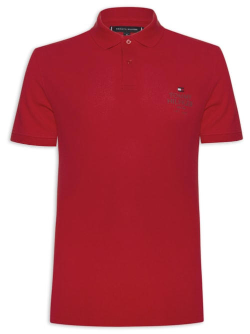 Polo Masculina Ic Stack Chest Regular - Vermelho