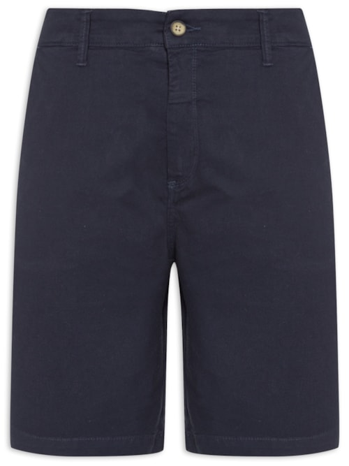 Bermuda Masculina Chino Sarja Elastano Tinturada - Azul