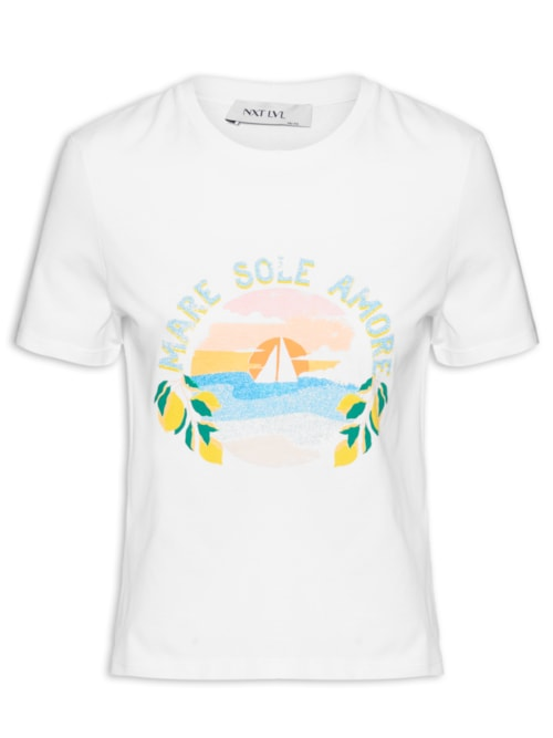 Camiseta Feminina Sole Amore - Branco Camiseta Feminina Sole Amore - Branco