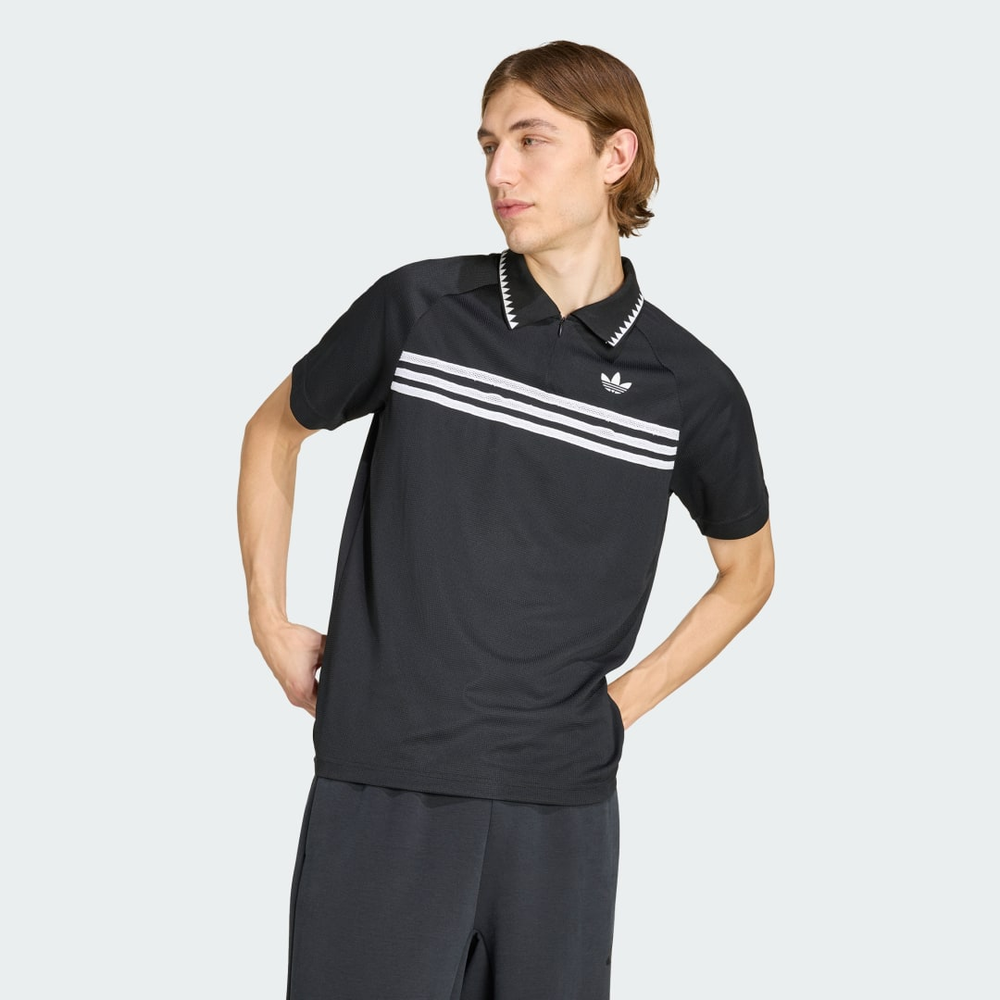 Camisa Polo Slim Listras no Peito Homem adidas Camisa Polo Slim Listras no Peito Homem adidas