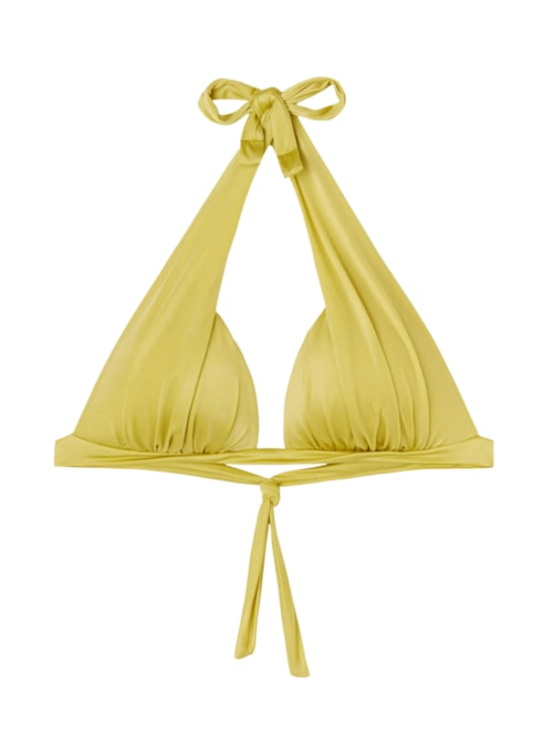 Parte De Cima De Biquíni Triângulo Shiny Satin - Amarelo Parte De Cima De Biquíni Triângulo Shiny Satin - Amarelo