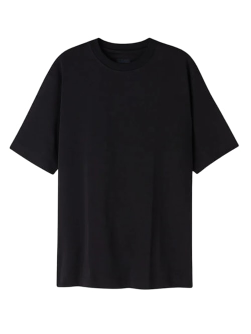 Camiseta Oversized Em Algodão Interlock - Preto Camiseta Oversized Em Algodão Interlock - Preto