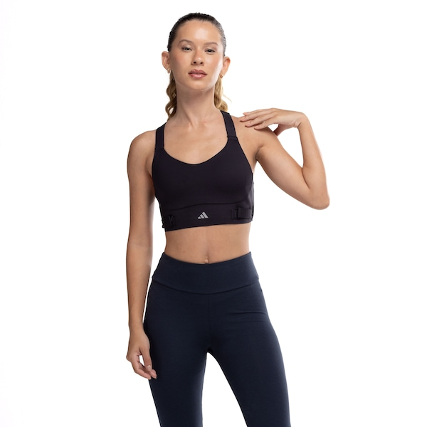 Top Fitness com Bojo Removível adidas Alta Sustentação Fast Adulto Top Fitness com Bojo Removível adidas Alta Sustentação Fast Adulto